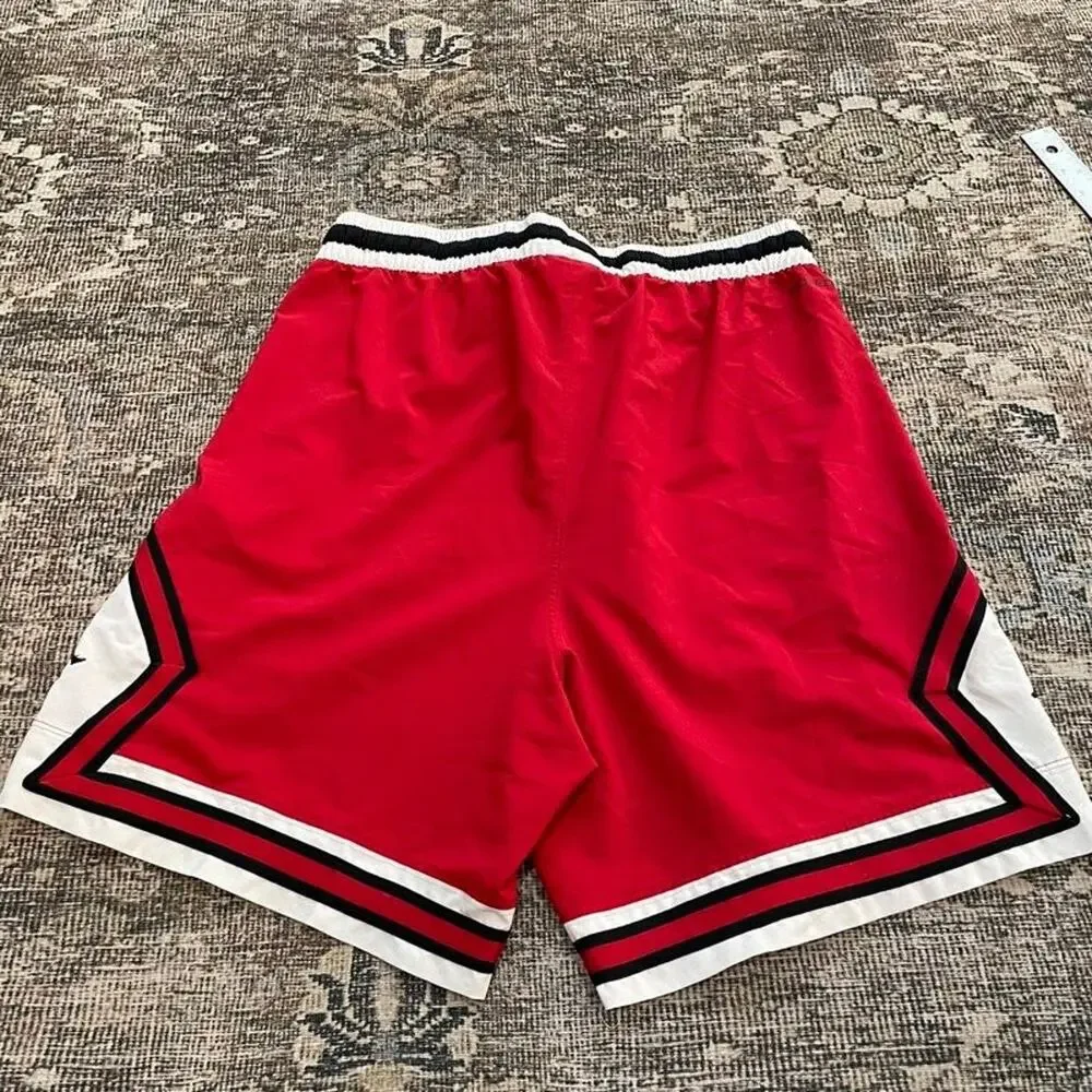 Jordan Jumpman Diamond Shorts Mens M Red White Black Basketball Woven Athletic